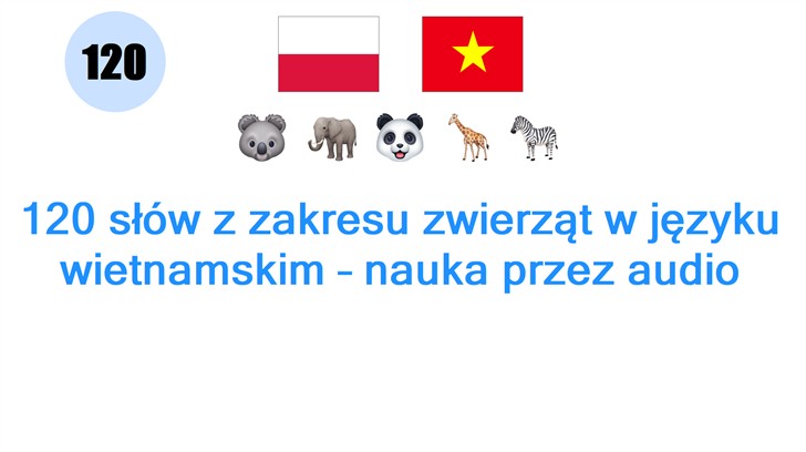 120 słów z zakresu zwierząt w języku wietnamskim – nauka przez audio